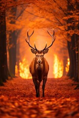 The image of a deer amidst the fiery chaos of a forest fire is a powerful reminder of the urgency to protect our natural habitats.
