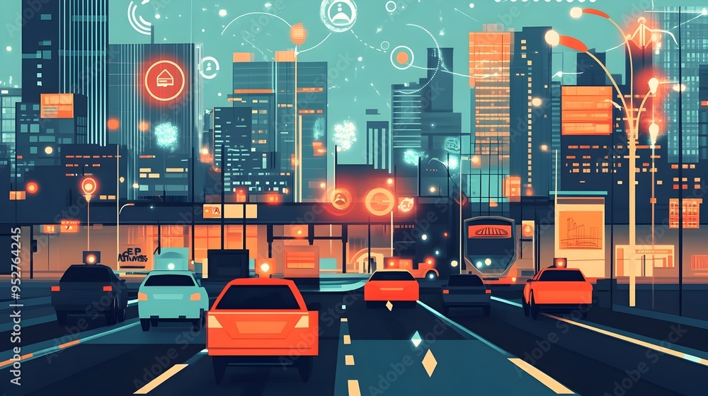 Poster iot powered traffic congestion monitoring system in smart city infrastructure sensor data analytics 