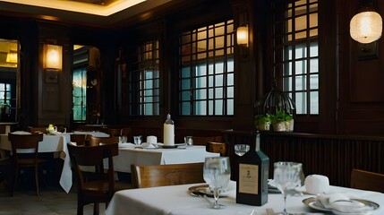 interior of dinning table in restaurant