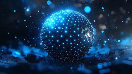 Obraz premium Glowing Blue Sphere with Abstract Background