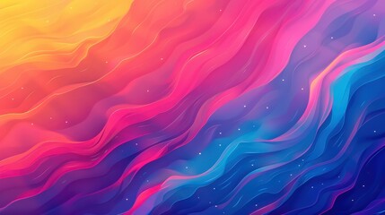Obraz premium Vibrant abstract background featuring a blend of colorful waves in shades of pink, purple, blue, and yellow, perfect for creative projects.