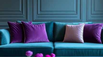 sofa with pillows