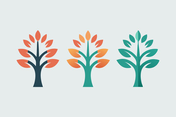 A  four tree icons vector illustration.