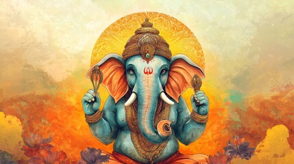 Lord Ganesh Illustration: symbolizing divinity and wisdom