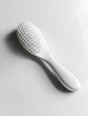 Closeup of Sleek and Compact Hairbrush on Pure White Background