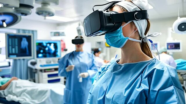 A virtual reality simulation used for medical training in a modern medical school