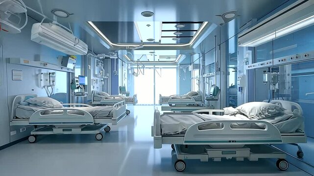 An intensive care unit (ICU) equipped with the latest life-saving technologies