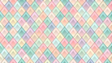 Abstract geometric pattern of colored rhombuses in delicate pastel colors.