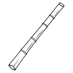 Bamboo Vector line Art on White Background