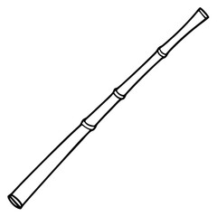 Bamboo Vector line Art on White Background