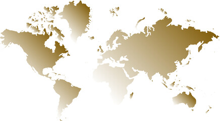 Obraz premium gold world map