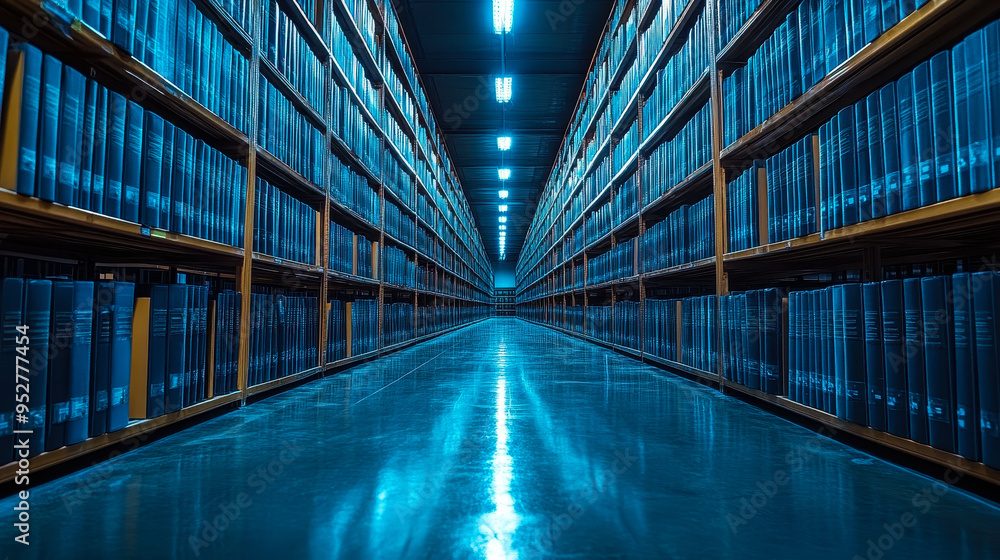 Poster centralized document management system with rows of digital archives for efficient storage, retrieva