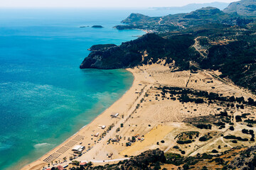 Tsambika Beach on the Island of Rhodes in Greece