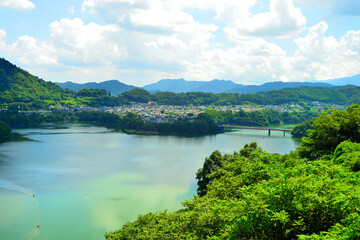 津久井湖　三井大橋　神奈川県相模原市の風景