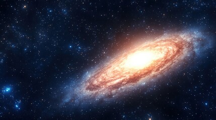 Fototapeta premium A stunning view of a swirling galaxy in deep space, radiating bright colors and cosmic beauty, perfect for astronomical themes.