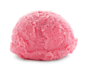 Scoop of tasty watermelon sorbet isolated on white