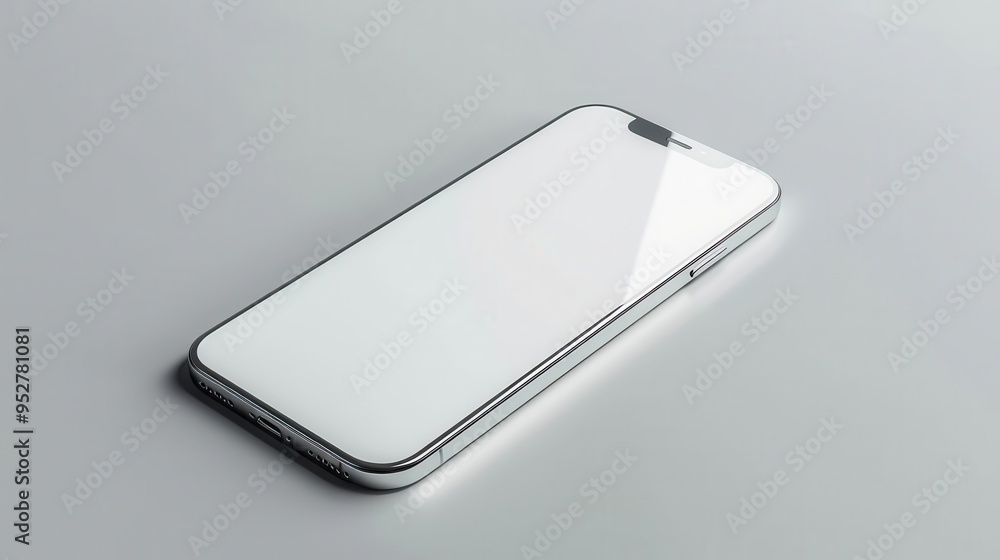 Aufkleber sleek white smartphone mockup isolated on clean background ready for customization 3d rendering