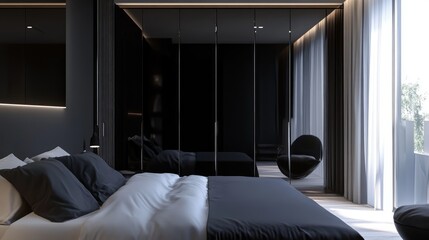 bed in a room
