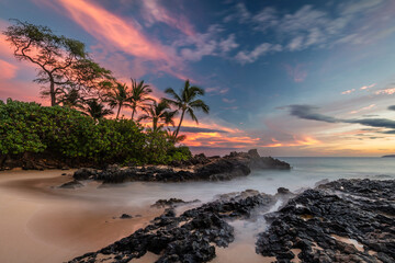 A magical sunrise from one of the most beautiful beaches on Maui, Hawaii © peteleclerc