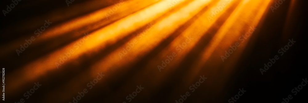 Poster warm rays of sunlight break through a dark backdrop, illuminating the scene with a golden glow and h