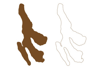 Bordoy island (Kingdom of Denmark, Faroe Islands) map vector illustration, scribble sketch Bordoy, headland island map