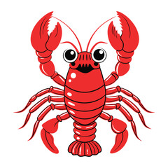 Hand drawn crawfish vector illustration white background