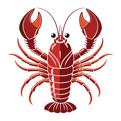 Hand drawn crawfish vector illustration white background