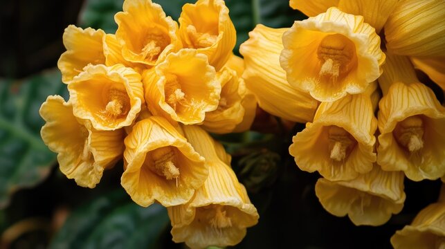Closeup, Peltophorum pterocarpum flower. Generative AI