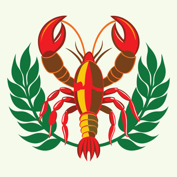 recommend clip art: Hand drawn crawfish vector illustration white background