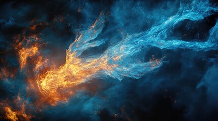 Fire burns with smoke. Generative AI