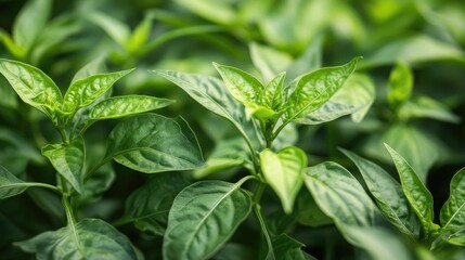 Green leaves pepper. Generative AI