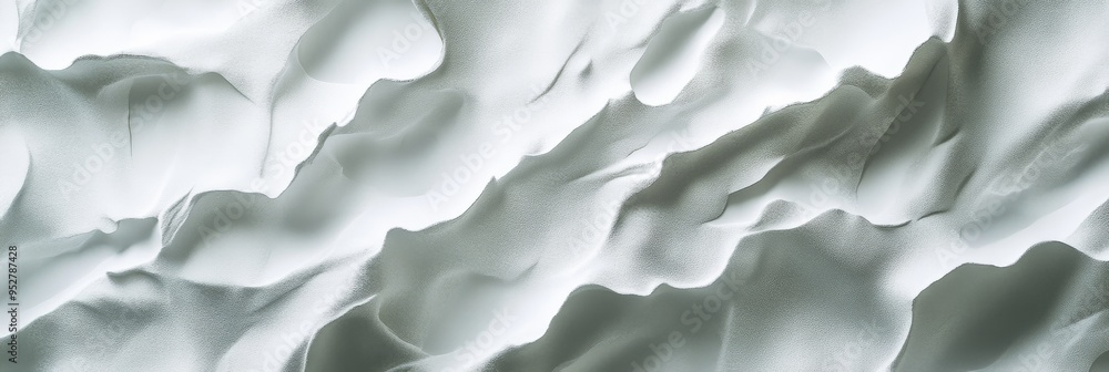Poster the focus is on an abstract white surface presenting subtle irregular patterns, enhancing the depth 