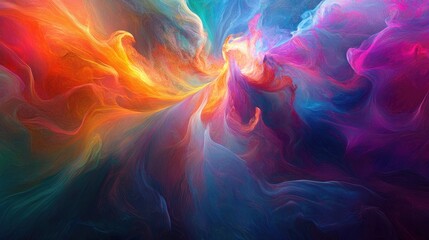 Obraz premium Kaleidoscope vibrant hues ethereal. Generative AI