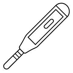 Electronic Thermometer - Isolated line art Vector Illustration