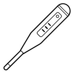 Electronic Thermometer - Isolated line art Vector Illustration
