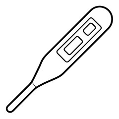 Electronic Thermometer - Isolated line art Vector Illustration