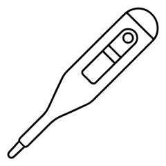 Electronic Thermometer - Isolated line art Vector Illustration