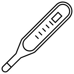 Electronic Thermometer - Isolated line art Vector Illustration