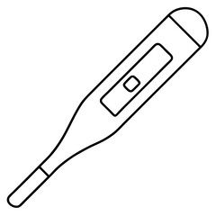 Electronic Thermometer - Isolated line art Vector Illustration