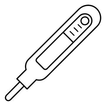 recommend clip art: Electronic Thermometer - Isolated line art Vector Illustration
