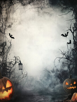 blank poster template with Halloween border