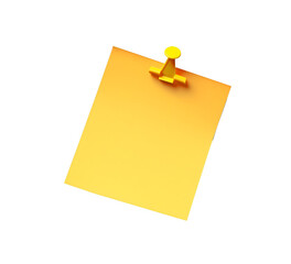 Square yellow PNG note on a piece of paper on transparent background. Concept template for study, collage on the theme of work, office, memory, important notes
