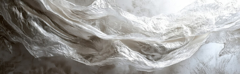 Obraz premium wallpaper featuring the high-shine, luxurious surface of platinum foil, with slight crinkles and reflective qualities that create a sense of opulence and sophistication