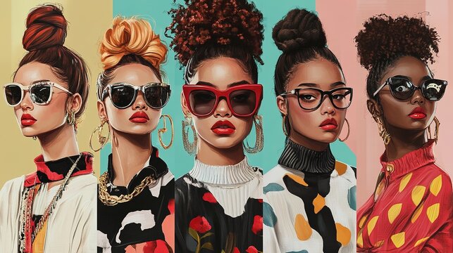 series of self-portraits highlighting different outfits and accessories, each representing a different aspect of personal style