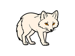 Obraz premium Orange-eyed cartoon fox looking down