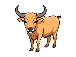 Naklejka premium Illustrated portrait of a standing bull