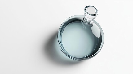 A clear glass bottle filled with water, showcasing simplicity and elegance.