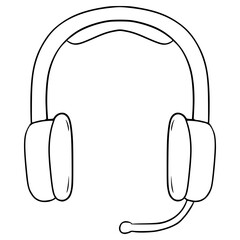headphones illustration hand drawn outline vector
