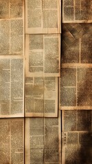 Obraz premium Old Newspaper, Magazine, Newsstand, Newspapers, Press, Abstract Image, Texture, Pattern Background, Wallpaper, Cover and Screen of Smartphone, Cell Phone, PC, Laptop, 9:16 and 16:9 Format