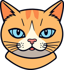 Orange cat cartoon with blue eyes